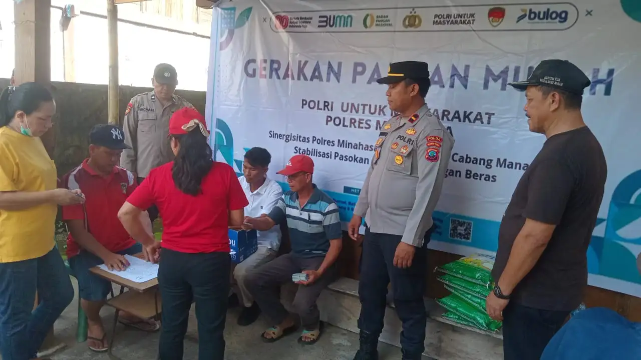 400 Sak Beras Ludes dalam 2 Jam, Rahasia Gerakan Pangan Murah Polri di Lembean Timur